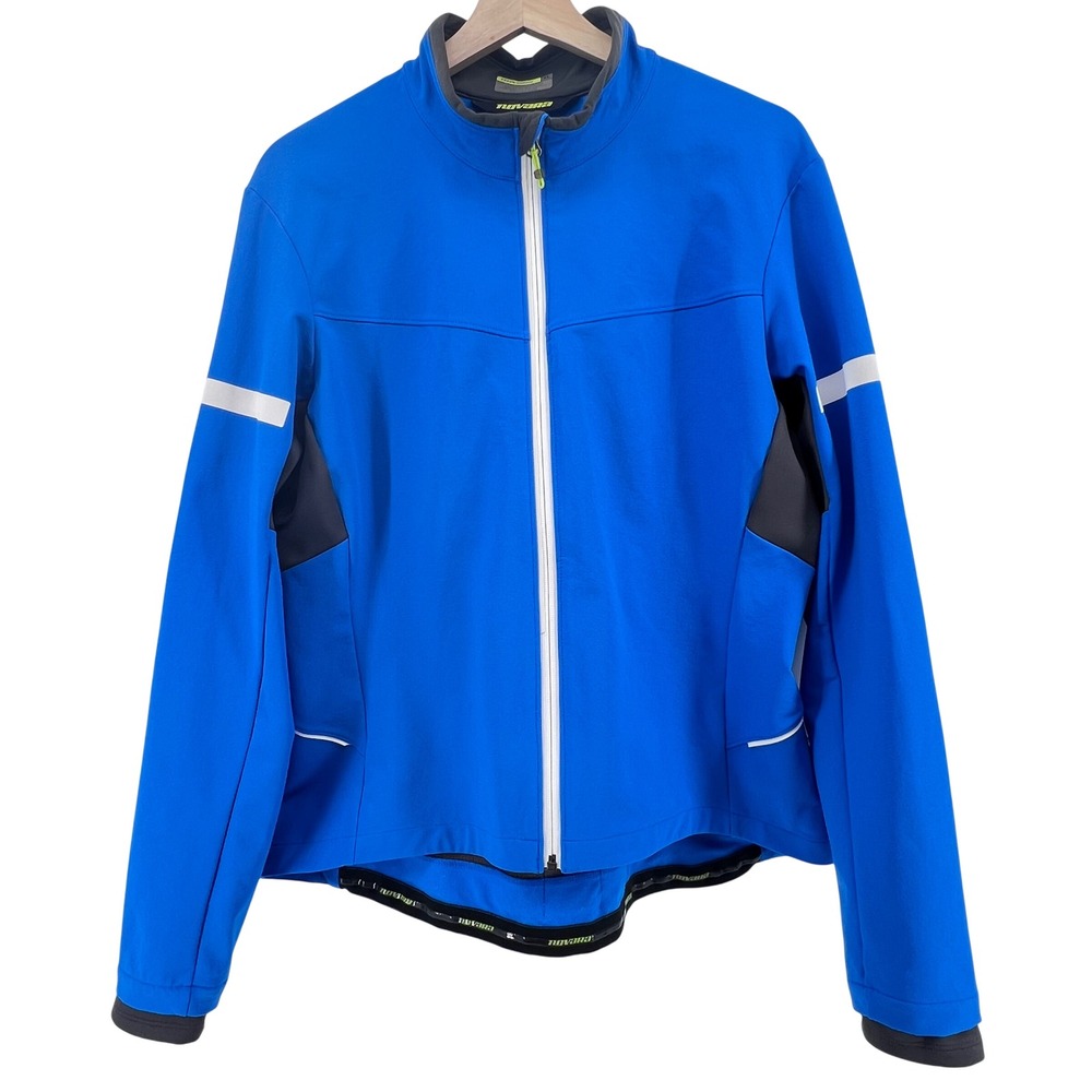Novara Womens Blue Full Zip Cycling Softshell Jacket XL Reflective Bike Coat